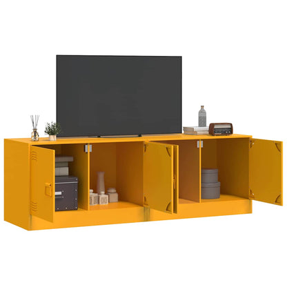 TV Cabinets 2 pcs Mustard Yellow 67x39x44 cm Steel