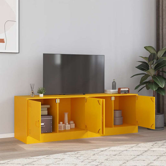 TV Cabinets 2 pcs Mustard Yellow 67x39x44 cm Steel