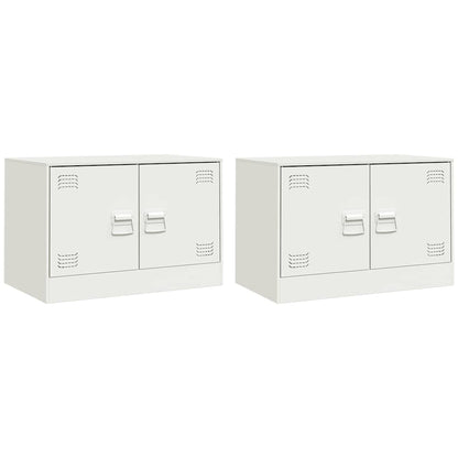 TV Cabinets 2 pcs White 67x39x44 cm Steel
