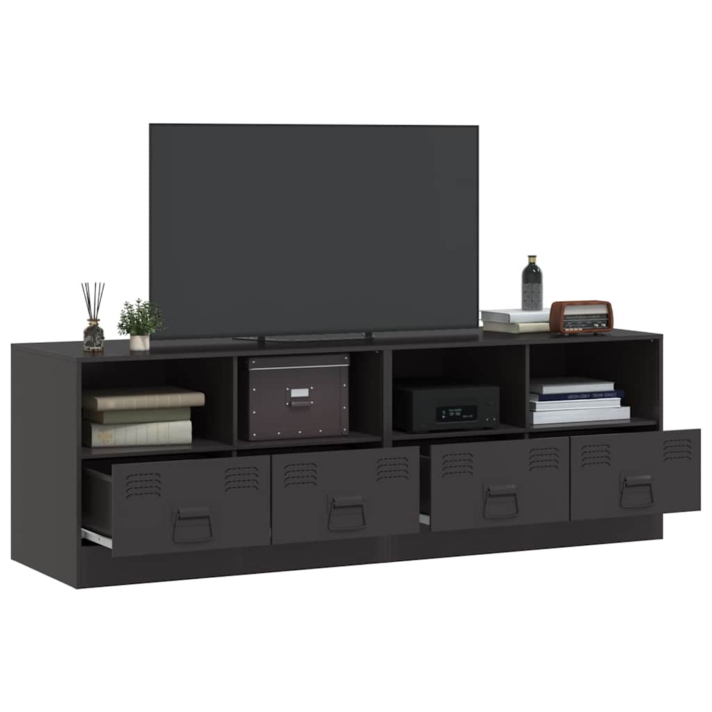 TV Cabinets 2pcs Black 67x39x44 cm Steel