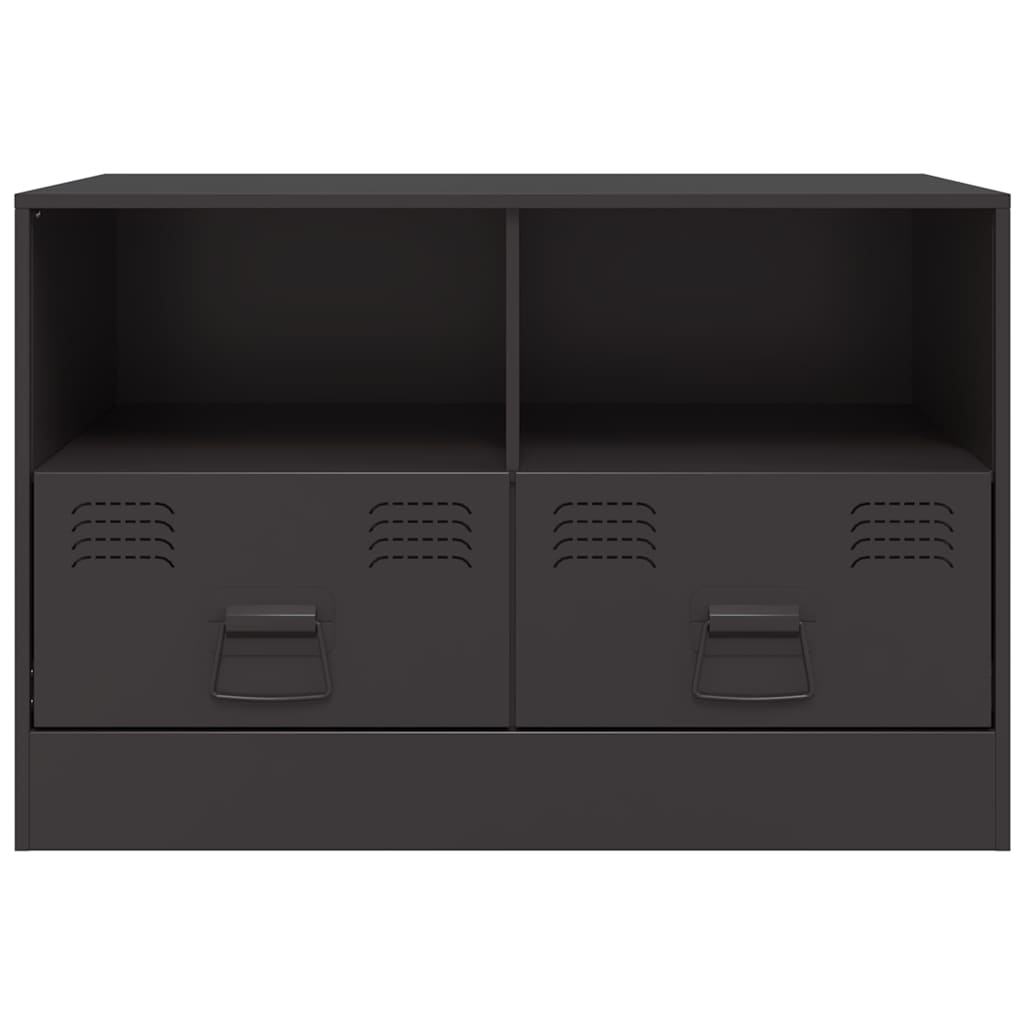 TV Cabinets 2pcs Black 67x39x44 cm Steel