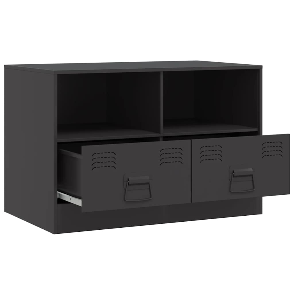 TV Cabinets 2pcs Black 67x39x44 cm Steel