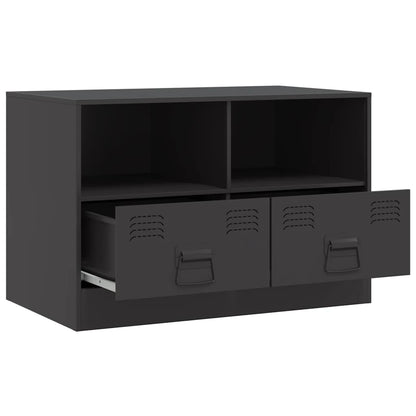 TV Cabinets 2pcs Black 67x39x44 cm Steel