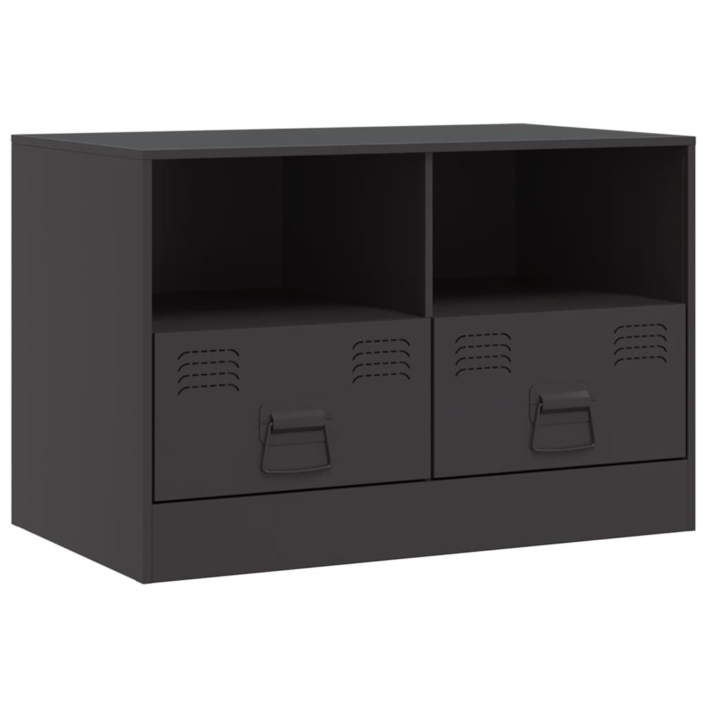 TV Cabinets 2pcs Black 67x39x44 cm Steel