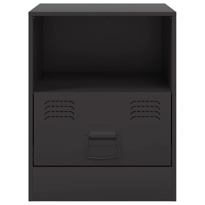 Bedside Cabinet Black 34.5x39x44 cm Steel