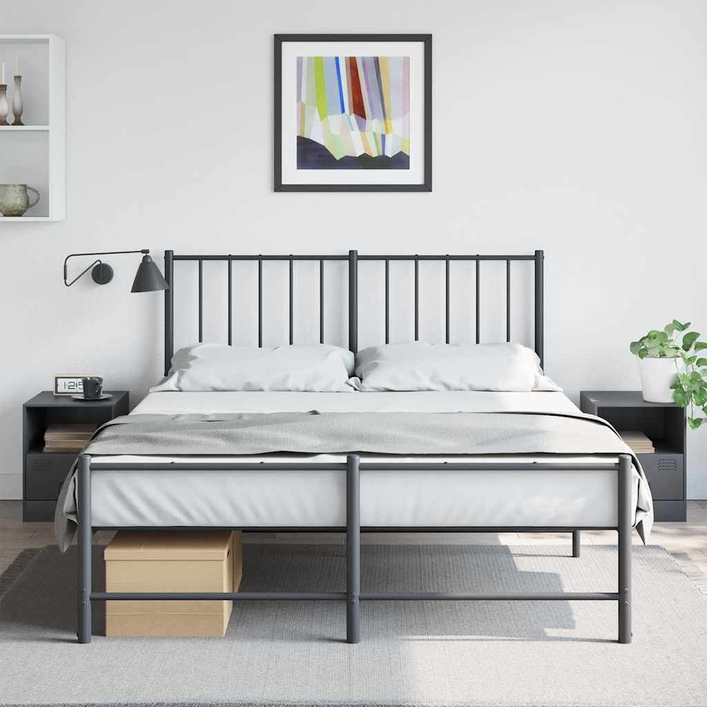 Bedside Cabinets 2 pcs Anthracite 34.5x39x44 cm Steel
