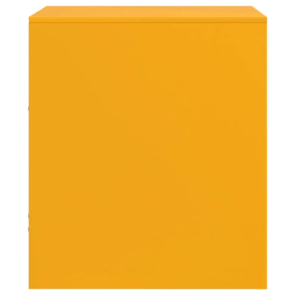 Bedside Cabinets 2 pcs Mustard Yellow 34.5x39x44 cm Steel