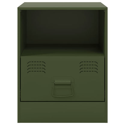 Bedside Cabinets 2 pcs Olive Green 34.5x39x44 cm Steel