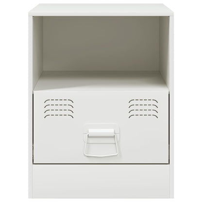 Bedside Cabinet White 34.5x39x44 cm Steel