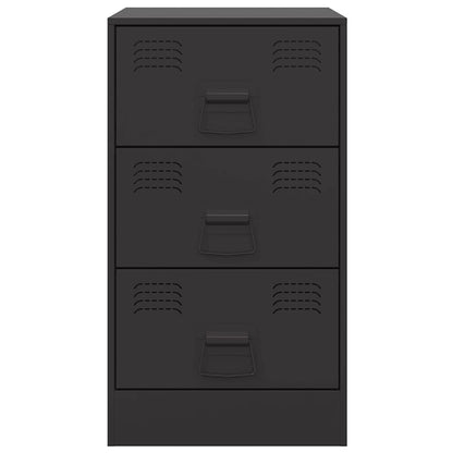 Bedside Cabinet Black 34.5x39x62 cm Steel