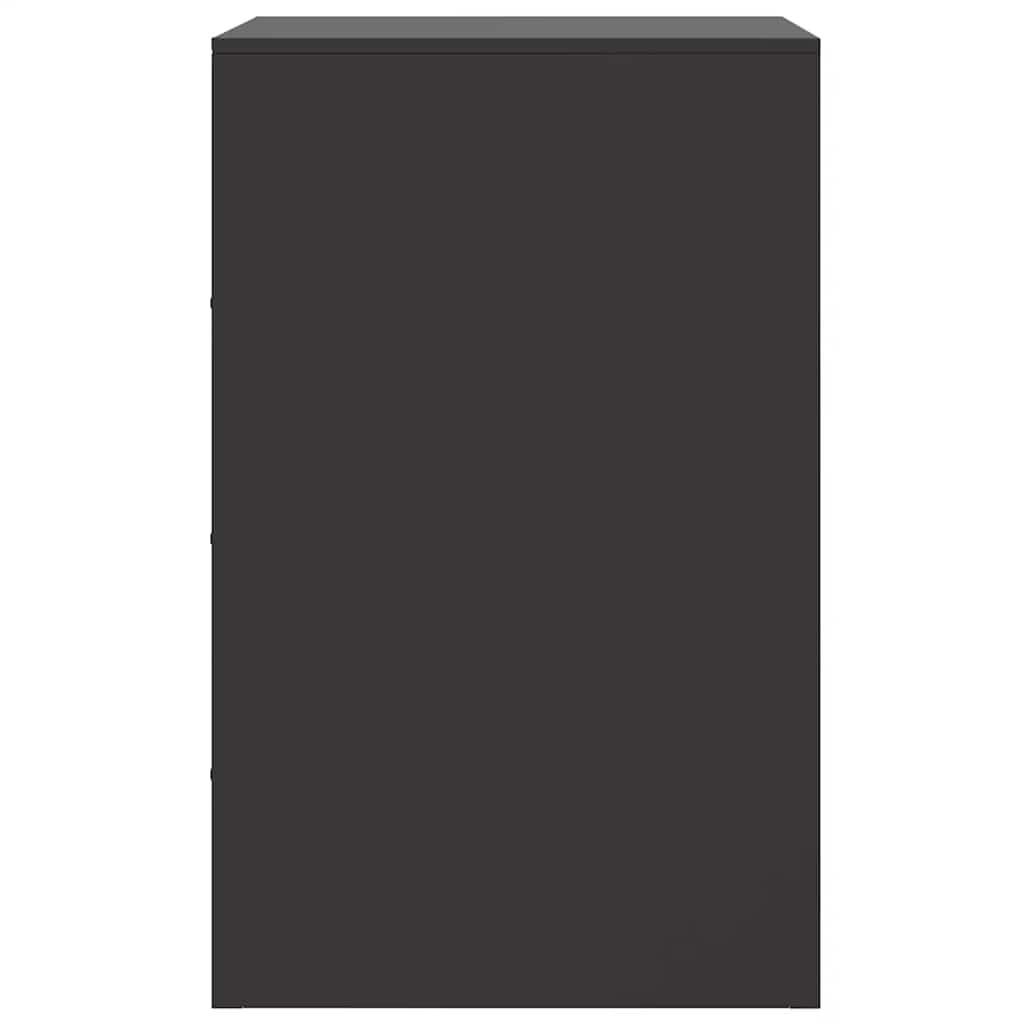 Bedside Cabinet Black 34.5x39x62 cm Steel