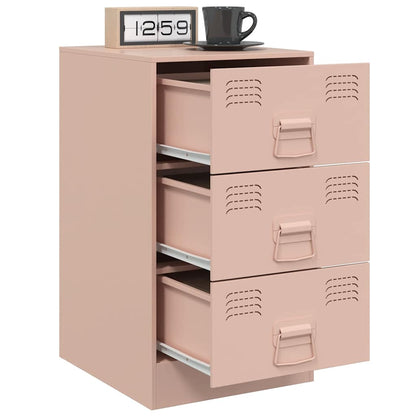 Bedside Cabinets 2 pcs Pink 34.5x39x62 cm Steel