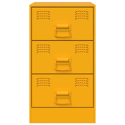 Bedside Cabinet Mustard Yellow 34.5x39x62 cm Steel