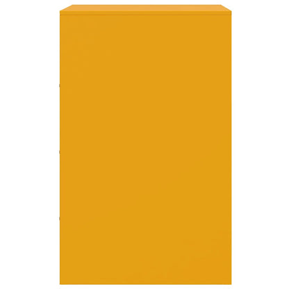Bedside Cabinet Mustard Yellow 34.5x39x62 cm Steel