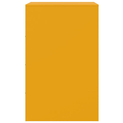 Bedside Cabinets 2 pcs Mustard Yellow 34.5x39x62 cm Steel