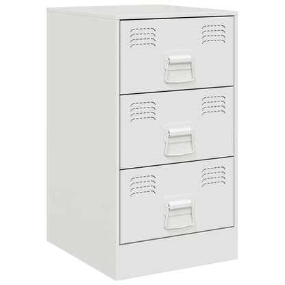 Bedside Cabinet White 34.5x39x62 cm Steel