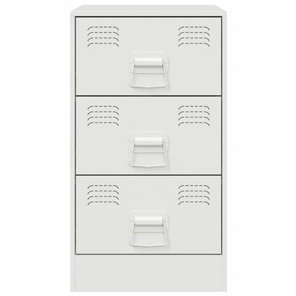 Bedside Cabinet White 34.5x39x62 cm Steel