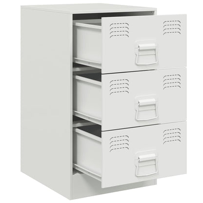 Bedside Cabinet White 34.5x39x62 cm Steel