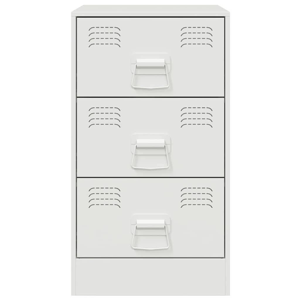 Bedside Cabinets 2 pcs White 34.5x39x62 cm Steel
