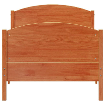 Bed Frame without Mattress Wax Brown 100x200 cm Solid Wood Pine