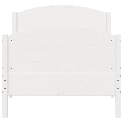 Bed Frame without Mattress White 90x190 cm Single Solid Wood Pine