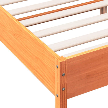 Bed Frame without Mattress Wax Brown 140x200 cm Solid Wood Pine