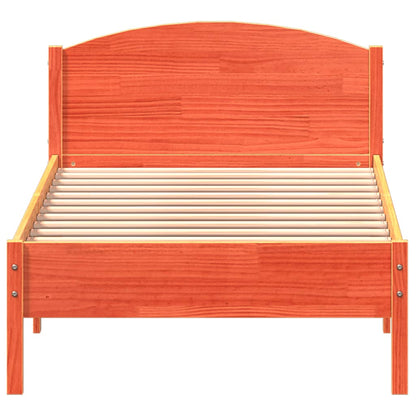 Bed Frame without Mattress Wax Brown 100x200 cm Solid Wood Pine