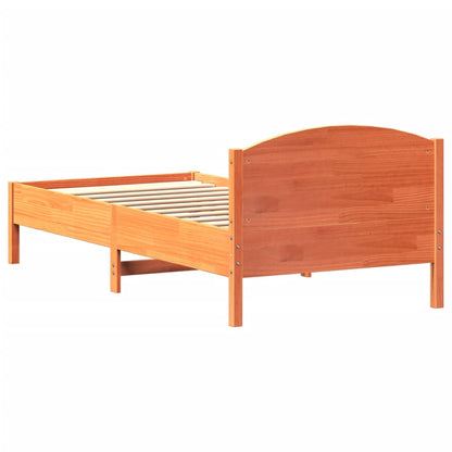 Bed Frame without Mattress Wax Brown 100x200 cm Solid Wood Pine
