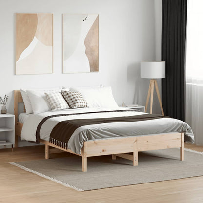 Bed Frame without Mattress 140x200 cm Solid Wood Pine