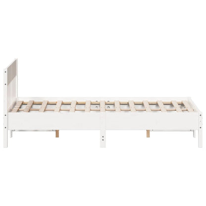 Bed Frame without Mattress White 140x200 cm Solid Wood Pine