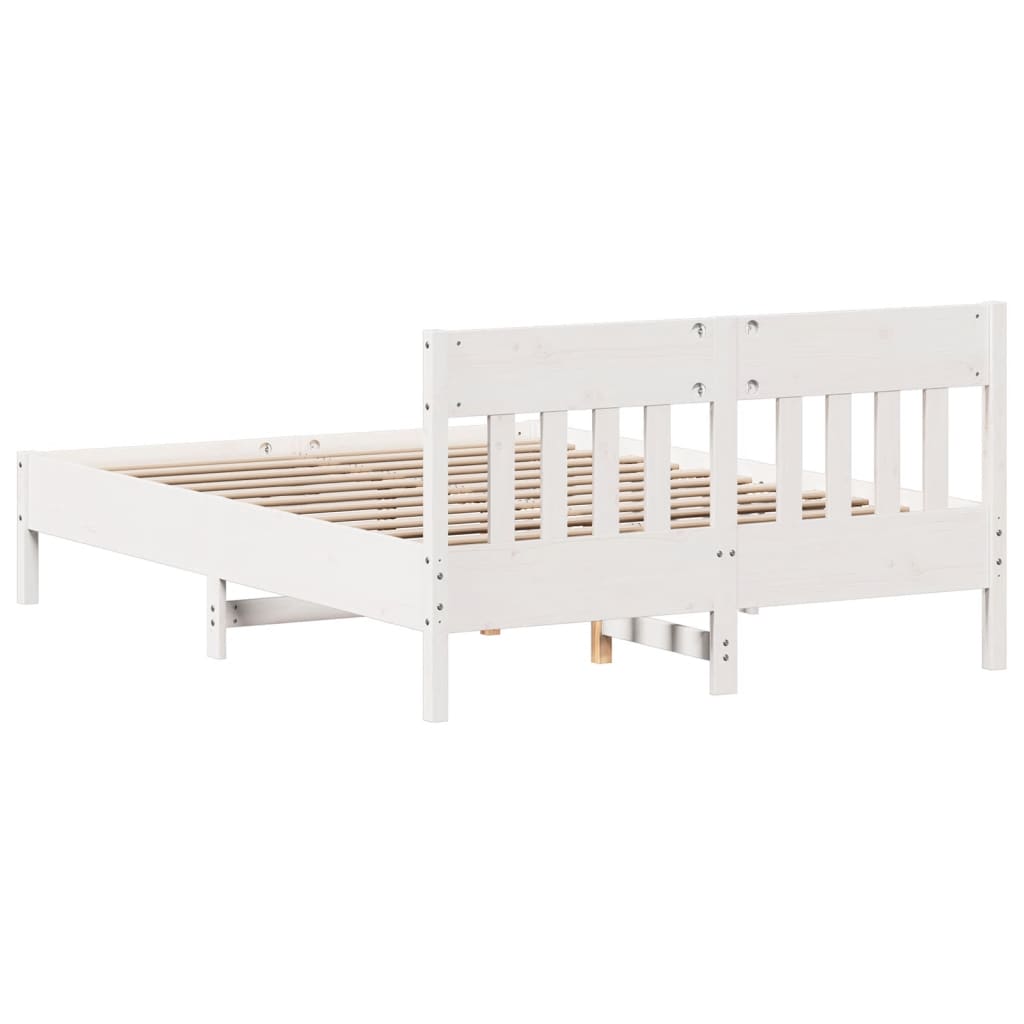 Bed Frame without Mattress White 140x200 cm Solid Wood Pine