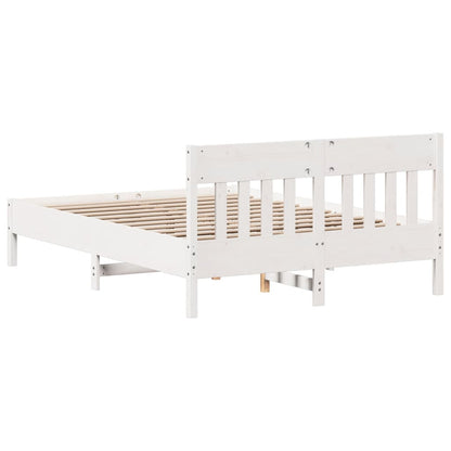 Bed Frame without Mattress White 140x200 cm Solid Wood Pine