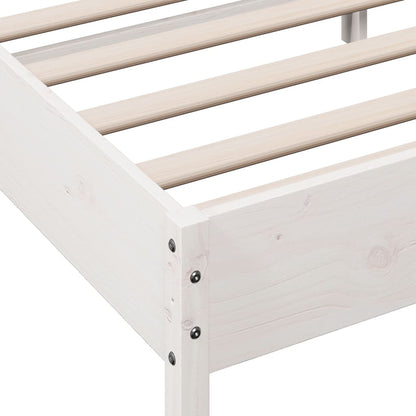 Bed Frame without Mattress White 140x200 cm Solid Wood Pine