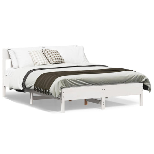 Bed Frame without Mattress White 140x200 cm Solid Wood Pine
