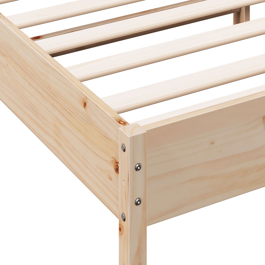 Bed Frame without Mattress 120x200 cm Solid Wood Pine
