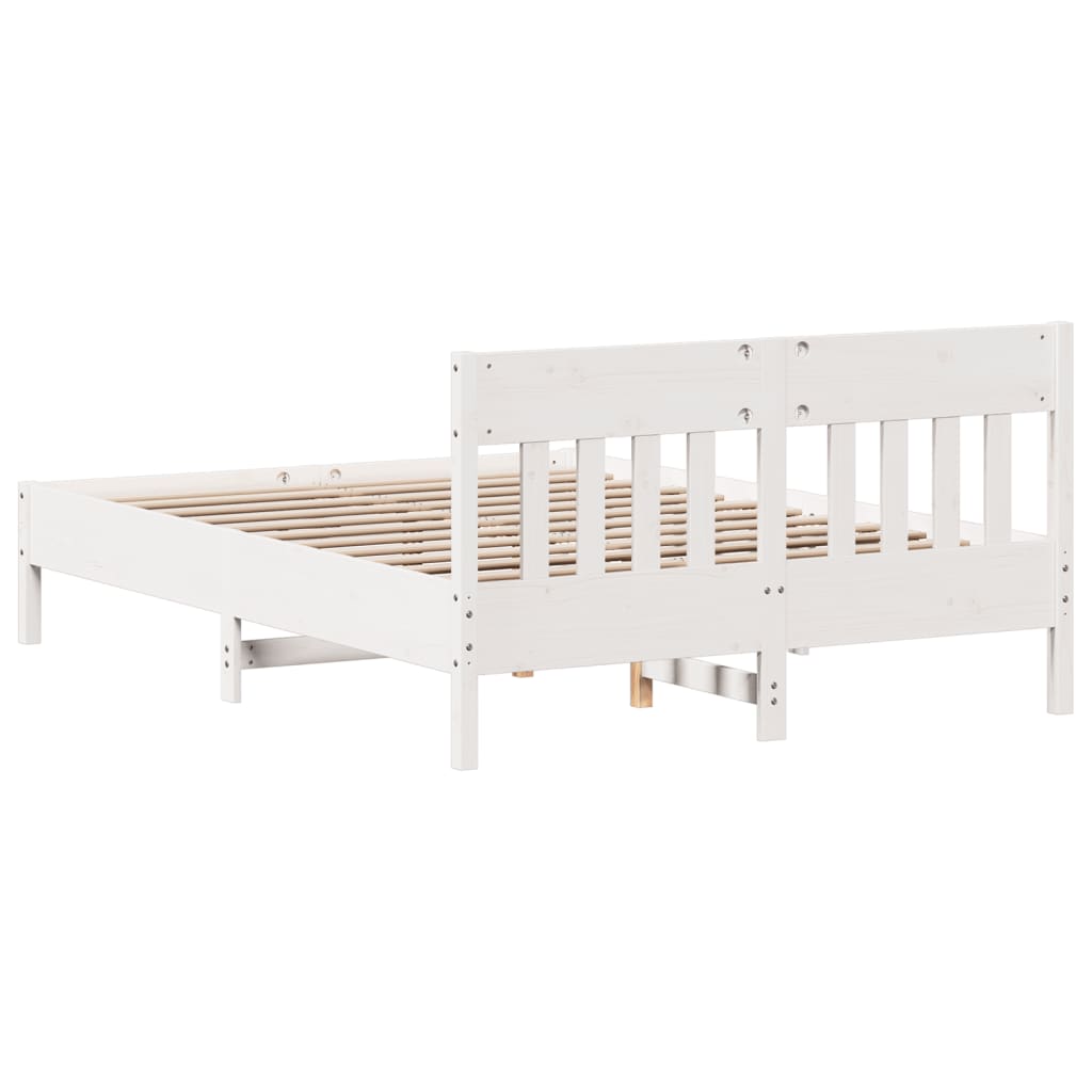 Bed Frame without Mattress White 120x200 cm Solid Wood Pine