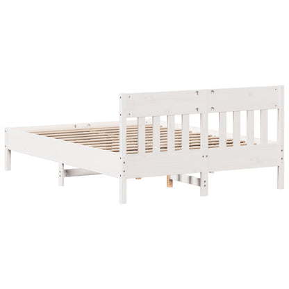 Bed Frame without Mattress White 120x200 cm Solid Wood Pine