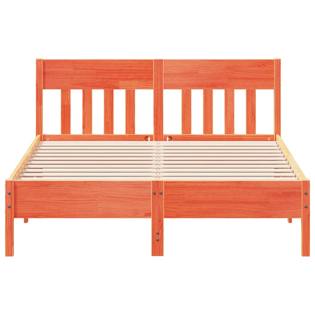 Bed Frame without Mattress Wax Brown 120x200 cm Solid Wood Pine