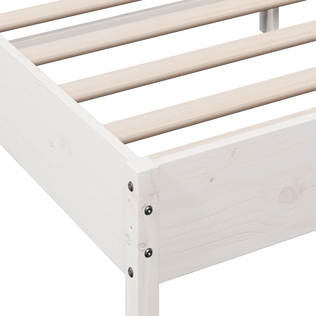 Bed Frame without Mattress White 100x200 cm Solid Wood Pine