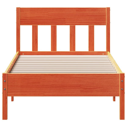 Bed Frame without Mattress Wax Brown 100x200 cm Solid Wood Pine