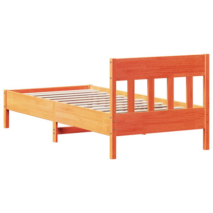 Bed Frame without Mattress Wax Brown 100x200 cm Solid Wood Pine