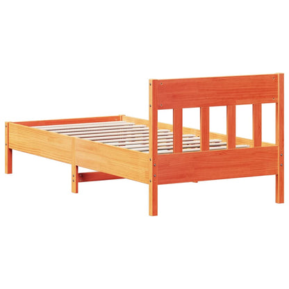 Bed Frame without Mattress Wax Brown 90x190 cm Single Solid Wood Pine