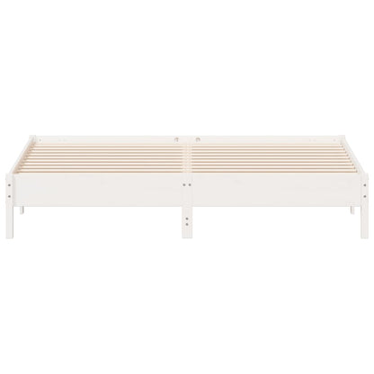 Bed Frame without Mattress White 200x200 cm Solid Wood Pine