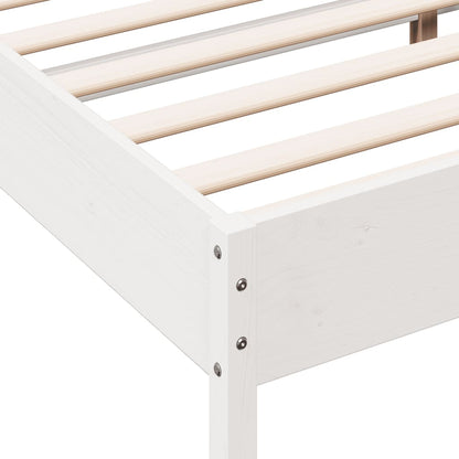 Bed Frame without Mattress White 200x200 cm Solid Wood Pine