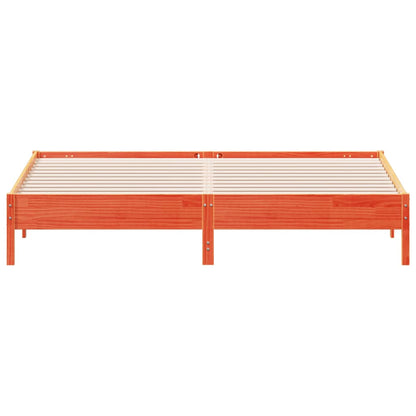 Bed Frame without Mattress Wax Brown 200x200 cm Solid Wood Pine