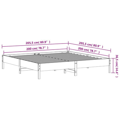 Bed Frame without Mattress Wax Brown 200x200 cm Solid Wood Pine