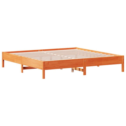 Bed Frame without Mattress Wax Brown 180x200 cm Super King Solid Wood Pine