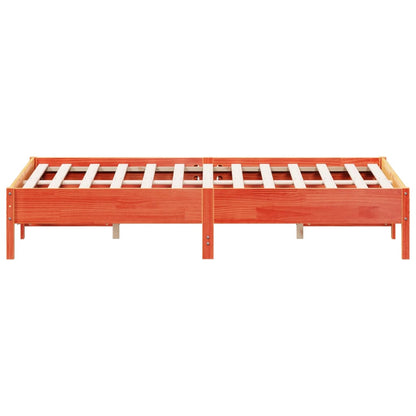 Bed Frame without Mattress Wax Brown 160x200 cm Solid Wood Pine