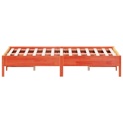 Bed Frame without Mattress Wax Brown 140x200 cm Solid Wood Pine