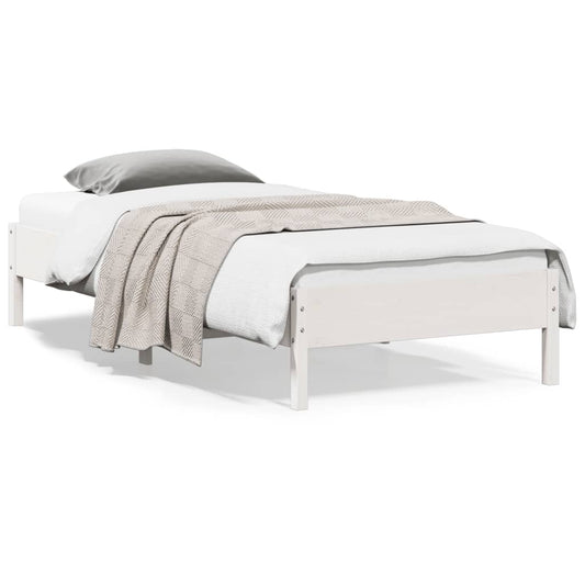 Bed Frame without Mattress White 100x200 cm Solid Wood Pine